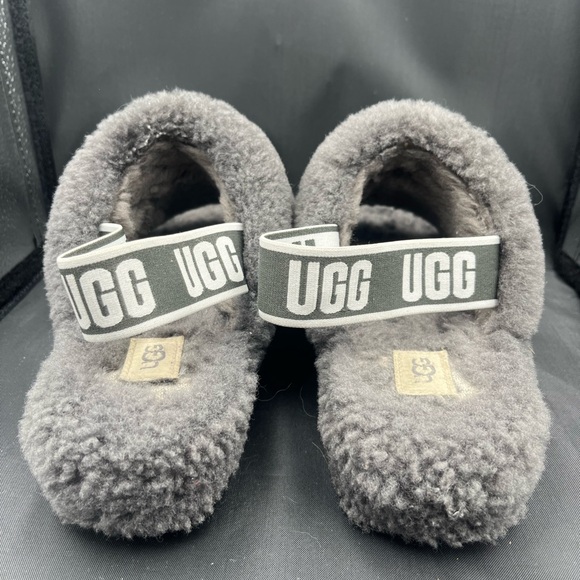 UGG Charcoal Fluffy Slides - Picture 7 of 11